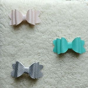 Faux leather hairbows